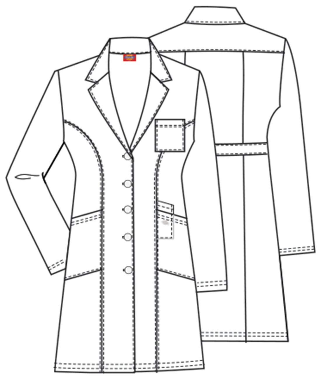 Dickies Contemporary Fit Women's 37" Twill Fitted Lab Coat 82401 - Image 8