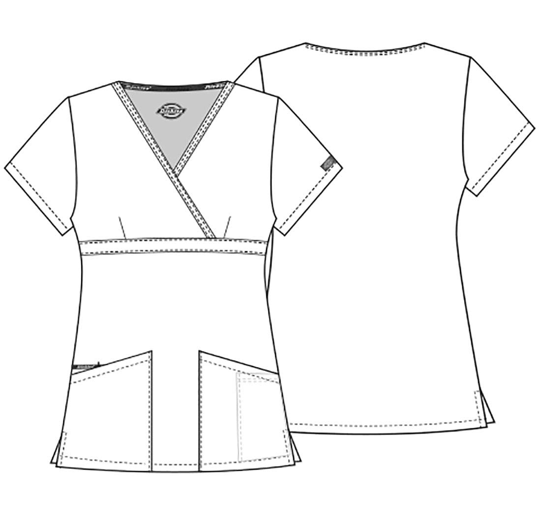 Dickies EDS Signature Scrubs for Women, Empire Waist Mock Wrap Top in Soft Brushed Poplin 86806 - Image 7