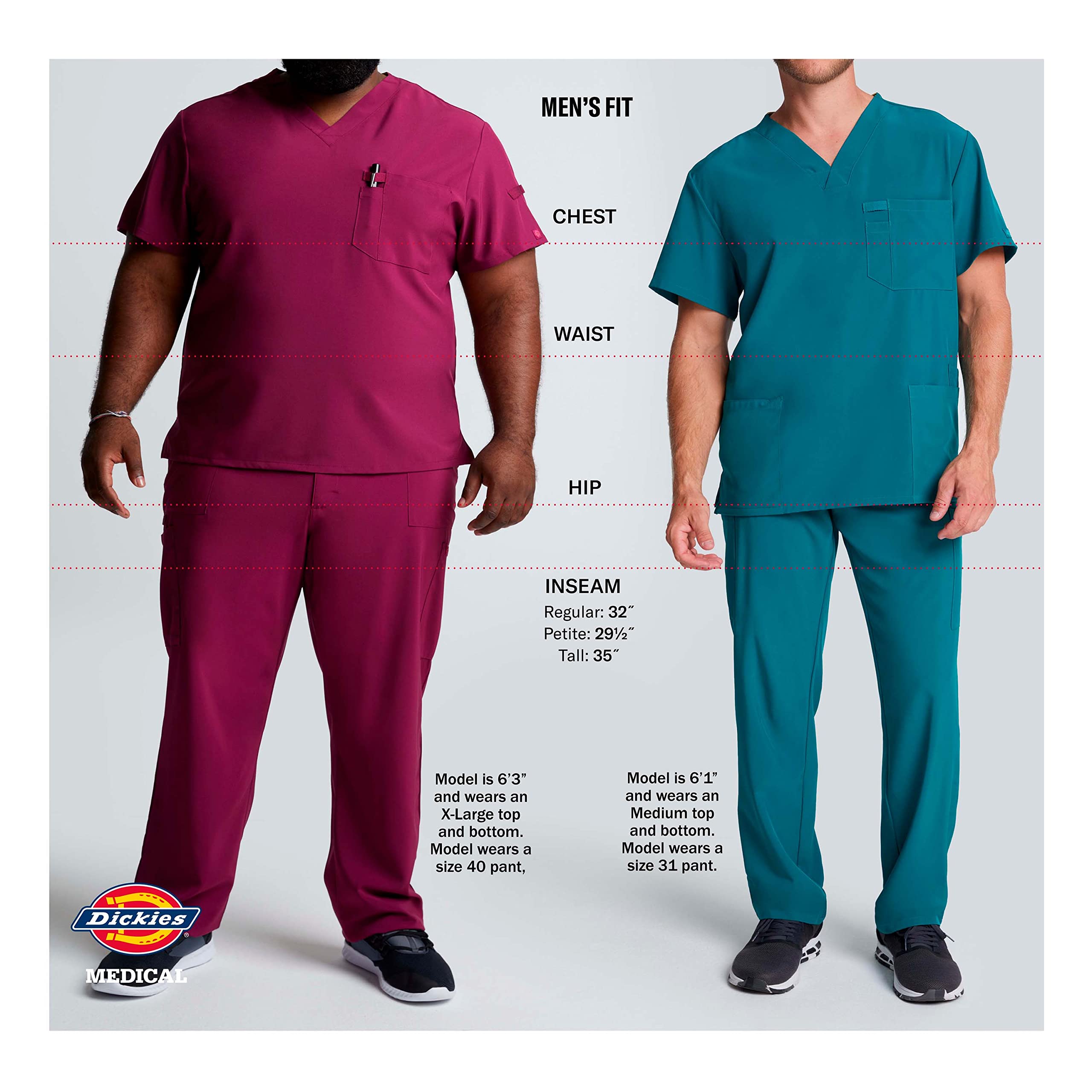 Dickies Dynamix Men Scrubs Top V-Neck DK640 - Image 3